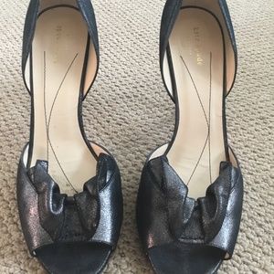 Kate Spade Metallic Heels Peep Toe